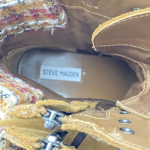Steve Madden Jaydin-F Brown Suede Platform Boots Women's size 9.5M side zipper - Picture 5 of 13